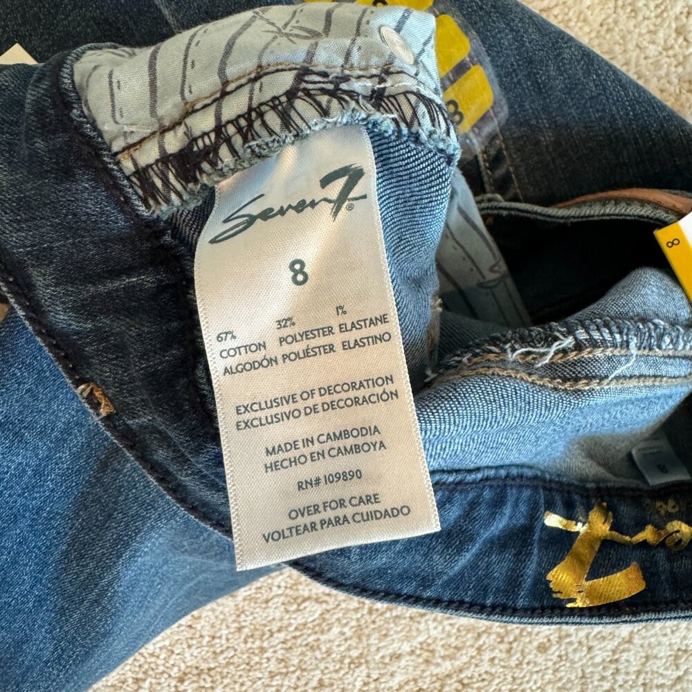 Seven7 Ladies High-Rise Step Hem‎ Cropped Fashion Jean Size 8 - Picture 11 of 13
